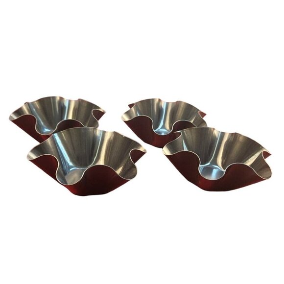 Set Of 4 Non-Stick Carbon Steel Taco Shell Baking Molds With Wavy Design - Picture 1 of 7